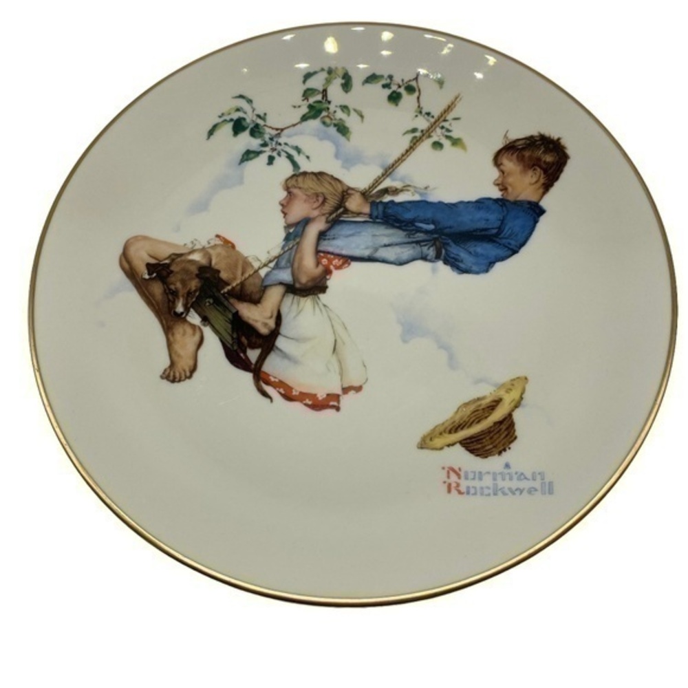 Vintage Norman Rockwell Gotham Fine China Summer Flying High Plate/Plaque